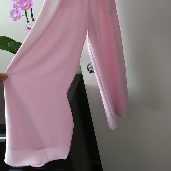 Aritzia Wilfred Melodie Jumpsuit V-Neck Wide Leg Blush Pink - Picture 7 of 16